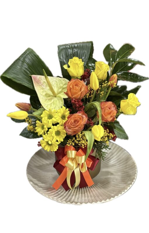 A large floral arrangement