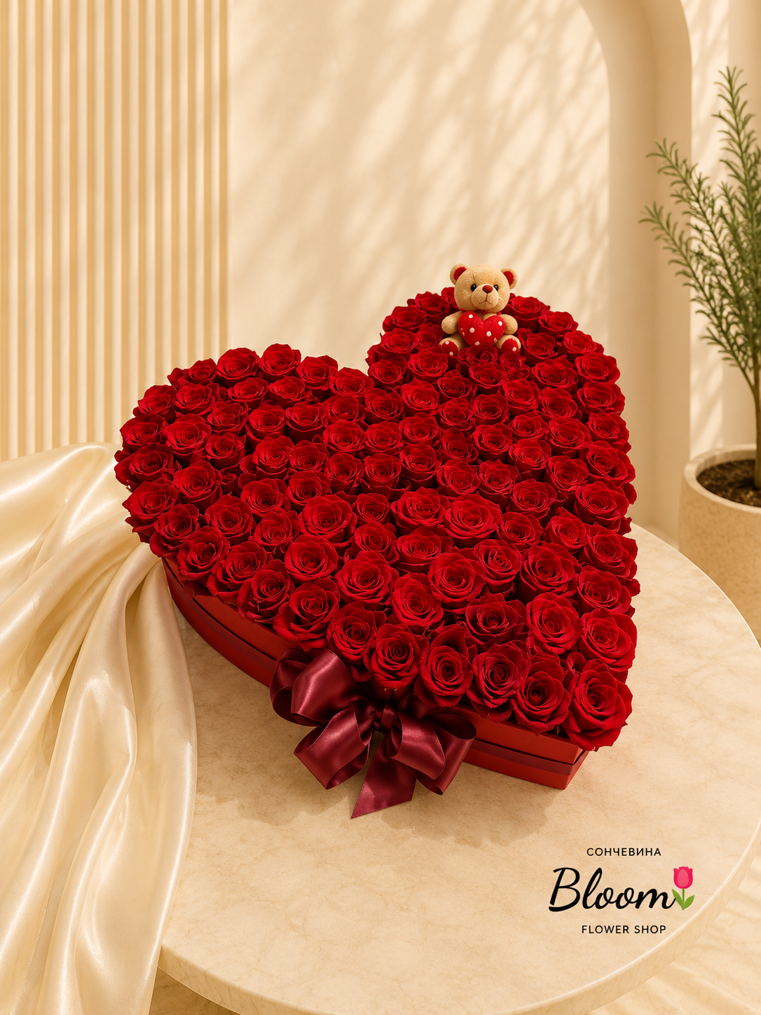 101 Roses in an Exclusive Heart Shaped Flower Box