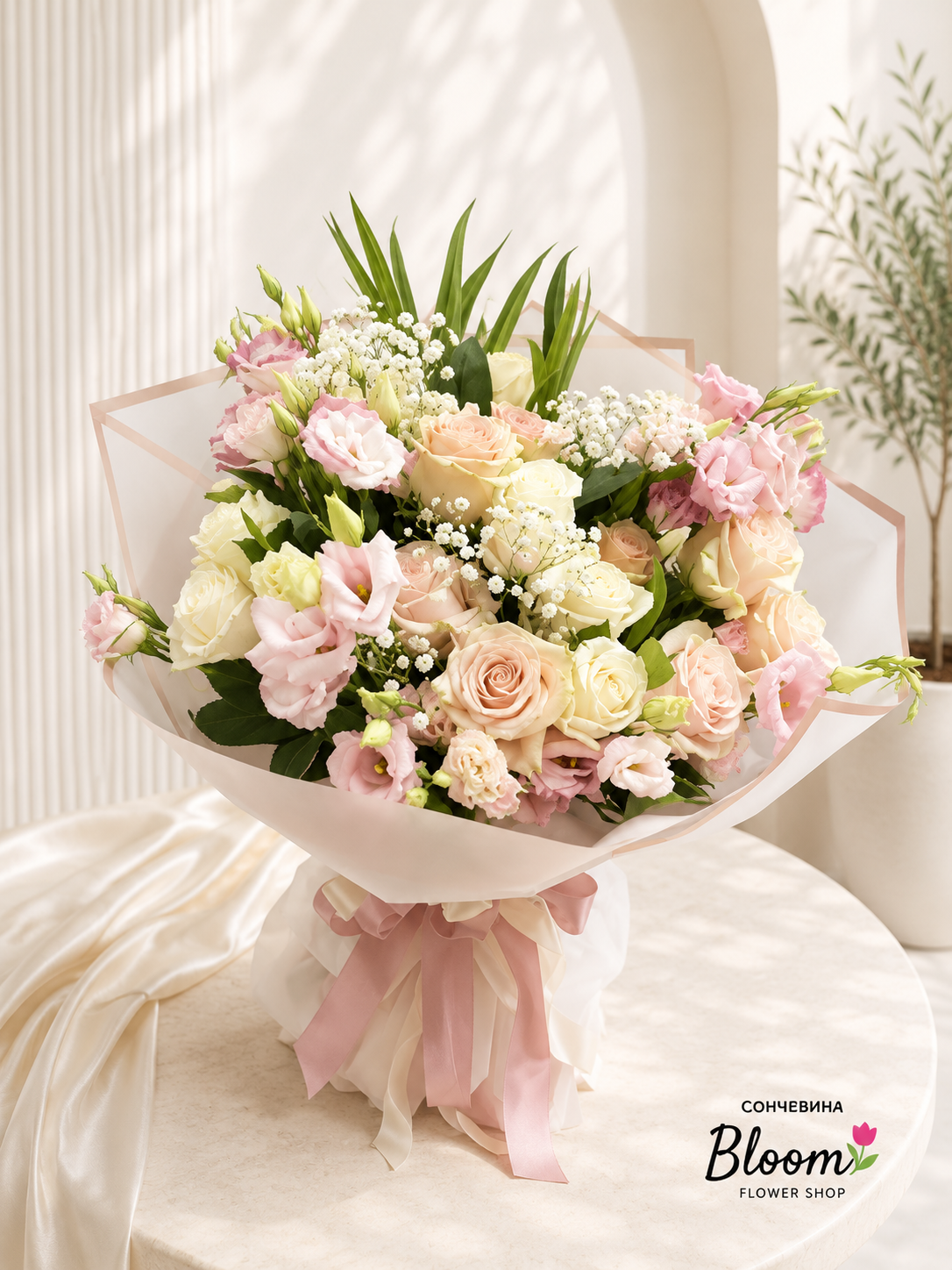 Bouquet with pink flowers